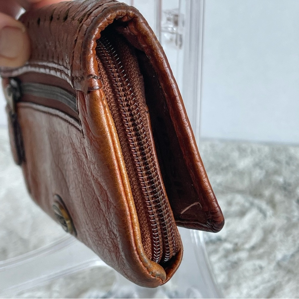 Fossil brown leather wallet. Vintage Style - Picture 9 of 11